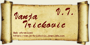 Vanja Tričković vizit kartica